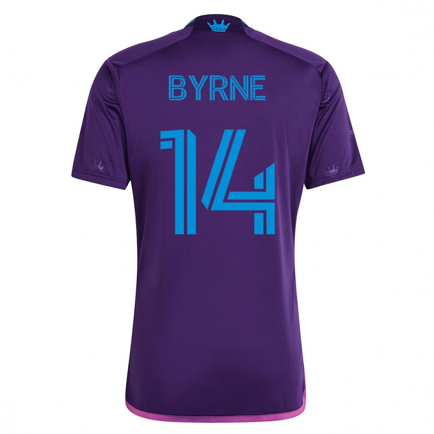 Vyrai Nathan Byrne #14 Violetinė Išvykos Marškinėliai 2023/24 T-Shirt