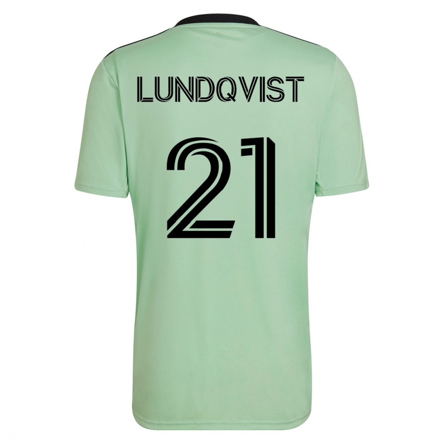 Vyrai Adam Lundqvist #21 Šviesiai Žalia Išvykos Marškinėliai 2023/24 T-Shirt