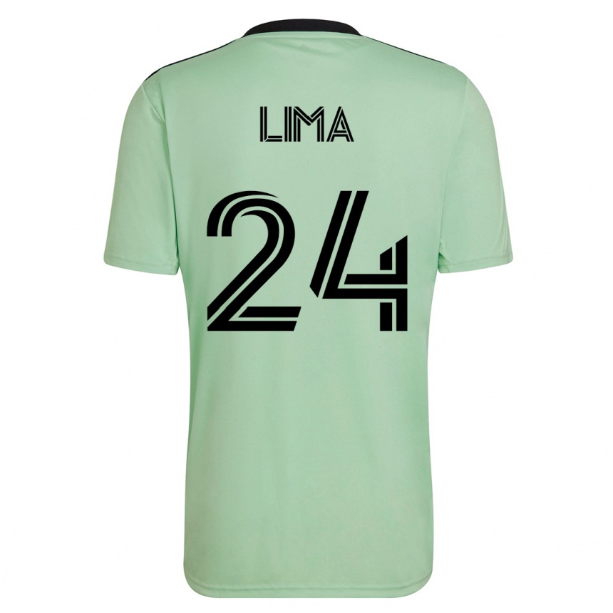 Vyrai Nick Lima #24 Šviesiai Žalia Išvykos Marškinėliai 2023/24 T-Shirt
