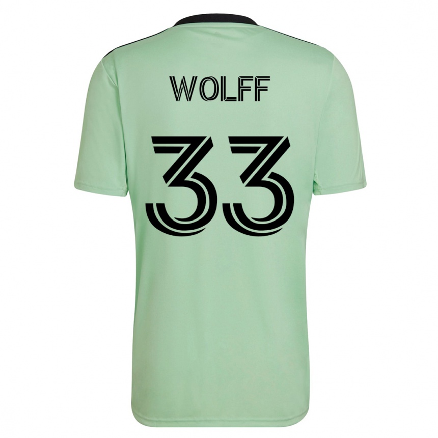 Vyrai Owen Wolff #33 Šviesiai Žalia Išvykos Marškinėliai 2023/24 T-Shirt