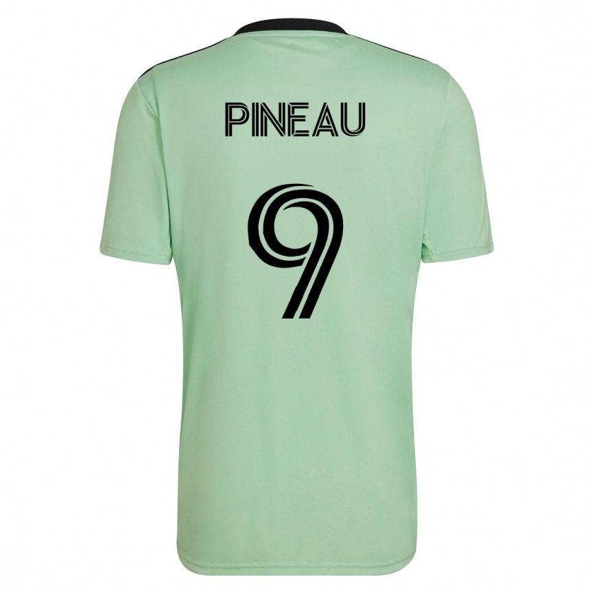 Vyrai Sebastien Pineau #9 Šviesiai Žalia Išvykos Marškinėliai 2023/24 T-Shirt