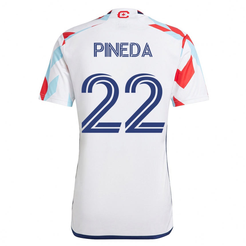 Vyrai Mauricio Pineda #22 Balta Mėlyna Išvykos Marškinėliai 2023/24 T-Shirt