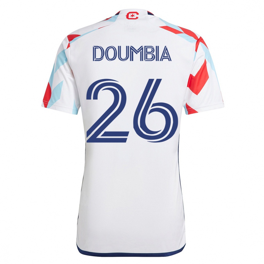 Vyrai Ousmane Doumbia #26 Balta Mėlyna Išvykos Marškinėliai 2023/24 T-Shirt