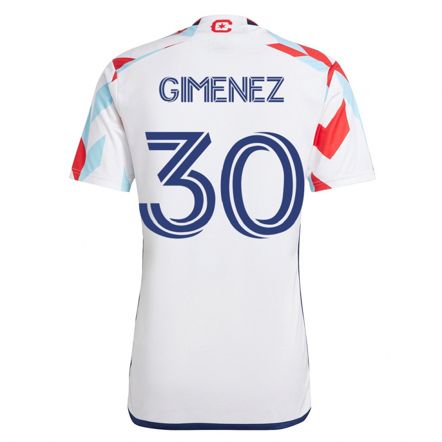 Vyrai Gastón Giménez #30 Balta Mėlyna Išvykos Marškinėliai 2023/24 T-Shirt