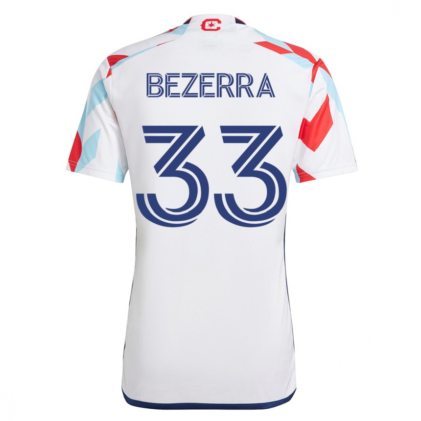 Vyrai Victor Bezerra #33 Balta Mėlyna Išvykos Marškinėliai 2023/24 T-Shirt