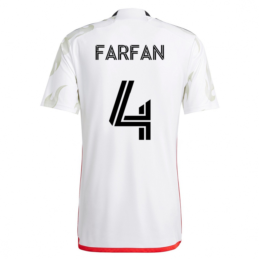 Vyrai Marco Farfán #4 Baltas Išvykos Marškinėliai 2023/24 T-Shirt