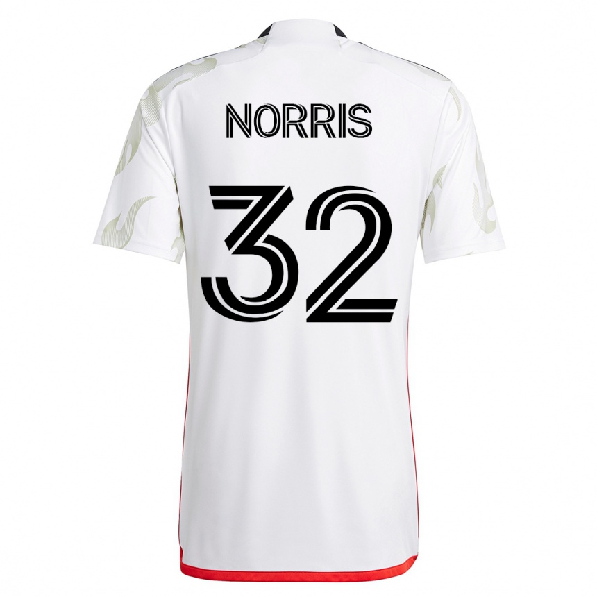 Vyrai Nolan Norris #32 Baltas Išvykos Marškinėliai 2023/24 T-Shirt