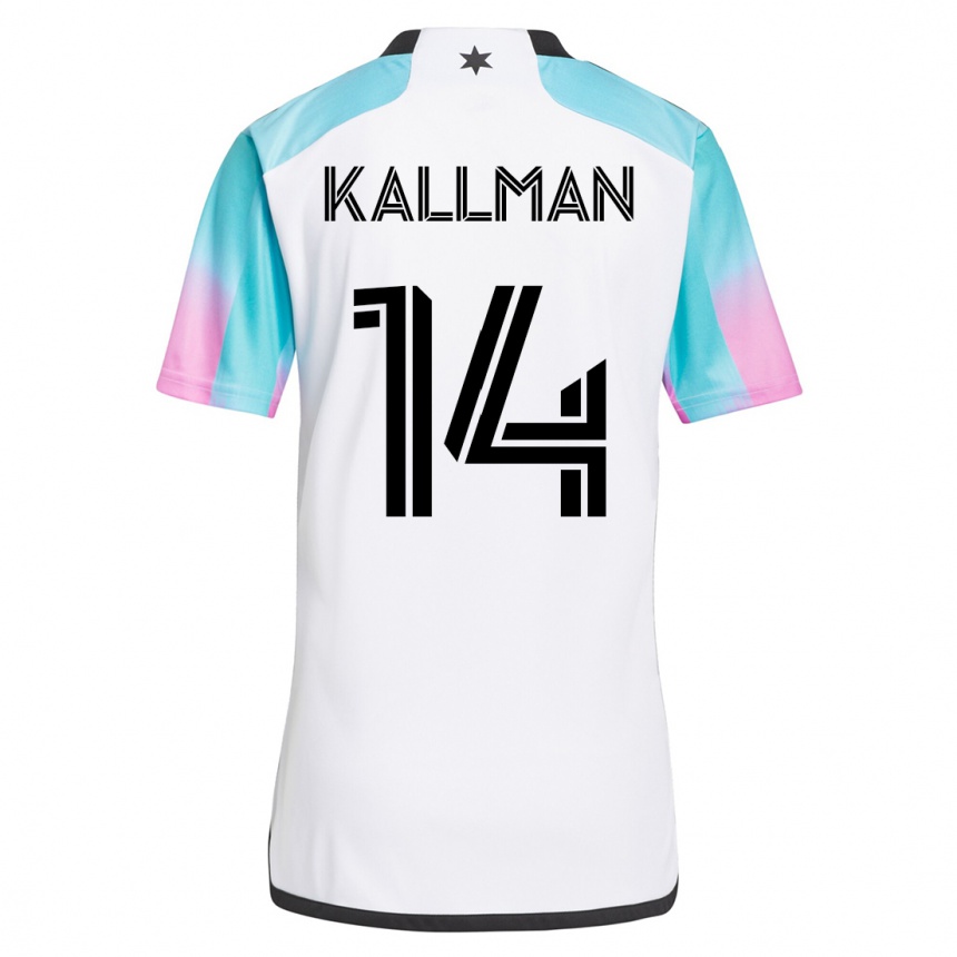 Vyrai Brent Kallman #14 Baltas Išvykos Marškinėliai 2023/24 T-Shirt