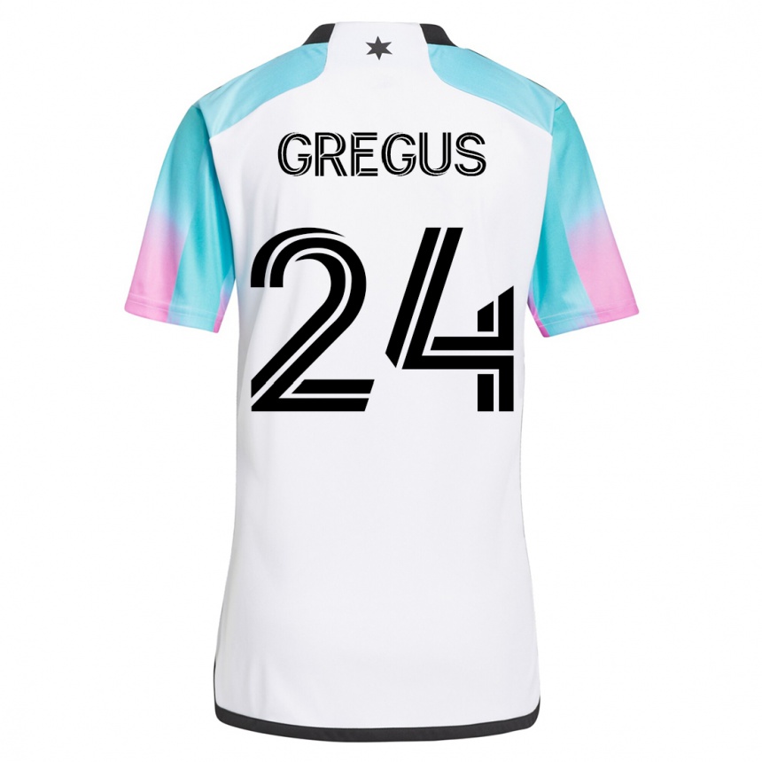 Vyrai Ján Gregus #24 Baltas Išvykos Marškinėliai 2023/24 T-Shirt