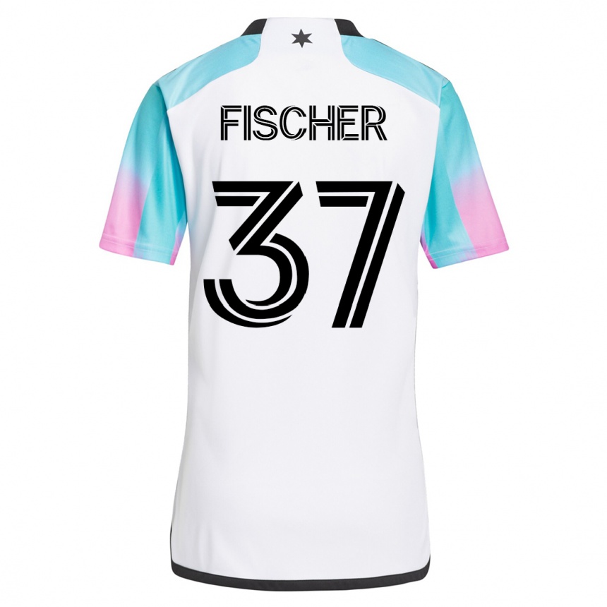 Vyrai Britton Fischer #37 Baltas Išvykos Marškinėliai 2023/24 T-Shirt