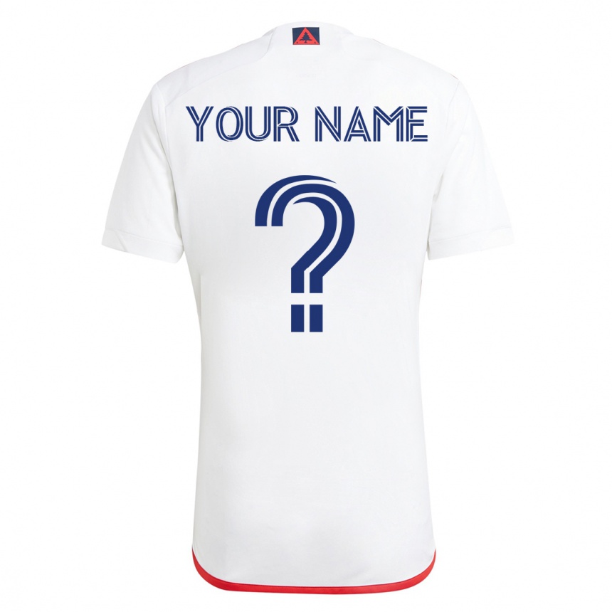 Vyrai Jūsų Vardas #0 Balta Raudona Išvykos Marškinėliai 2023/24 T-Shirt