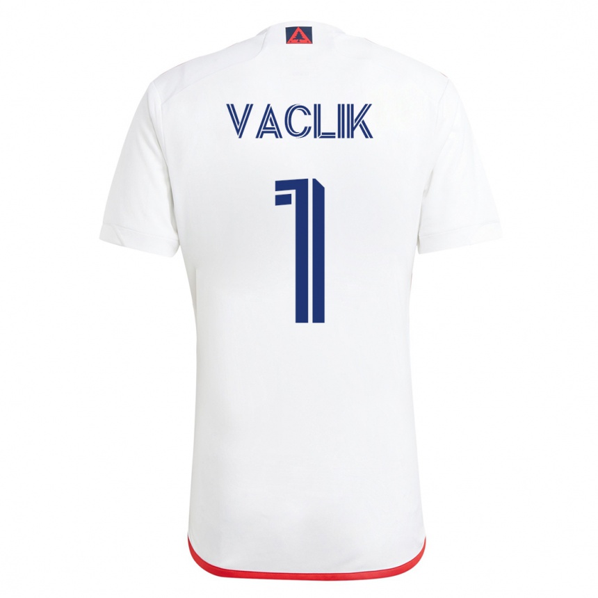 Vyrai Tomas Vaclik #1 Balta Raudona Išvykos Marškinėliai 2023/24 T-Shirt