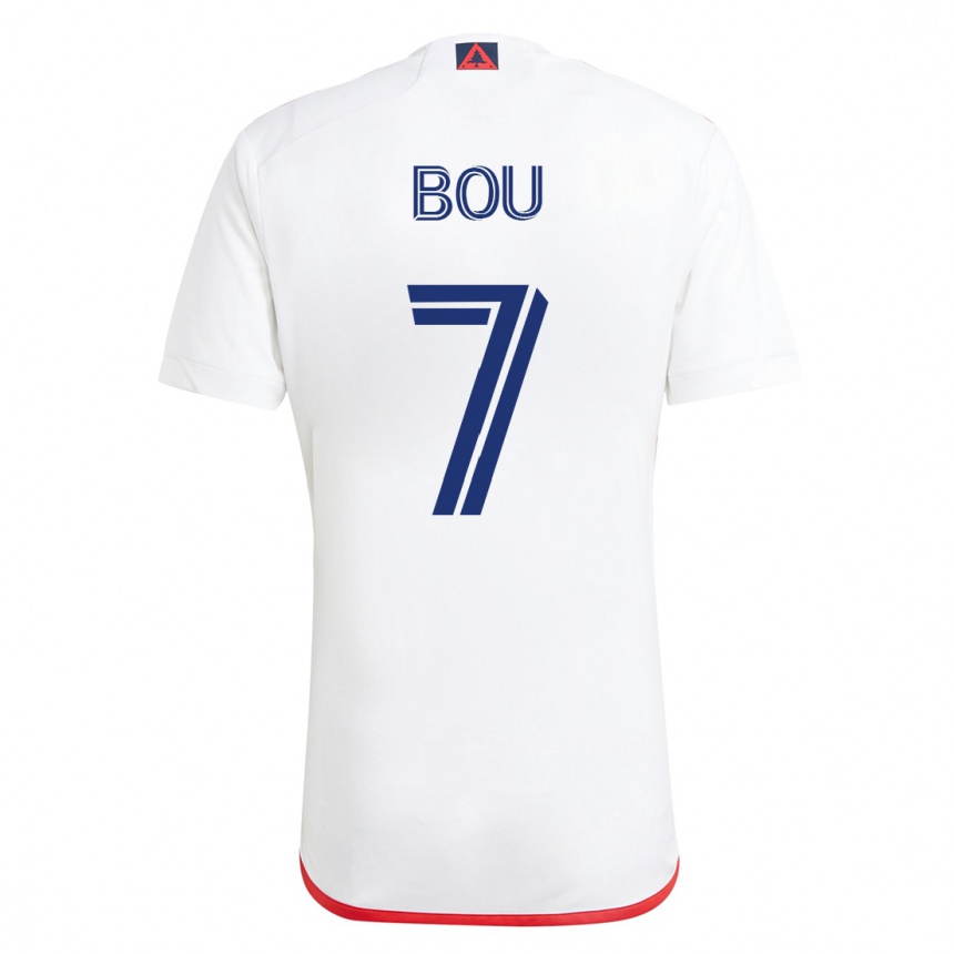 Vyrai Gustavo Bou #7 Balta Raudona Išvykos Marškinėliai 2023/24 T-Shirt
