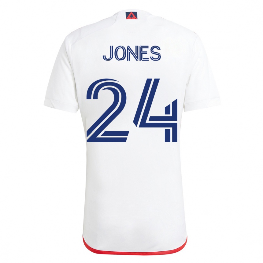 Vyrai Dejuan Jones #24 Balta Raudona Išvykos Marškinėliai 2023/24 T-Shirt