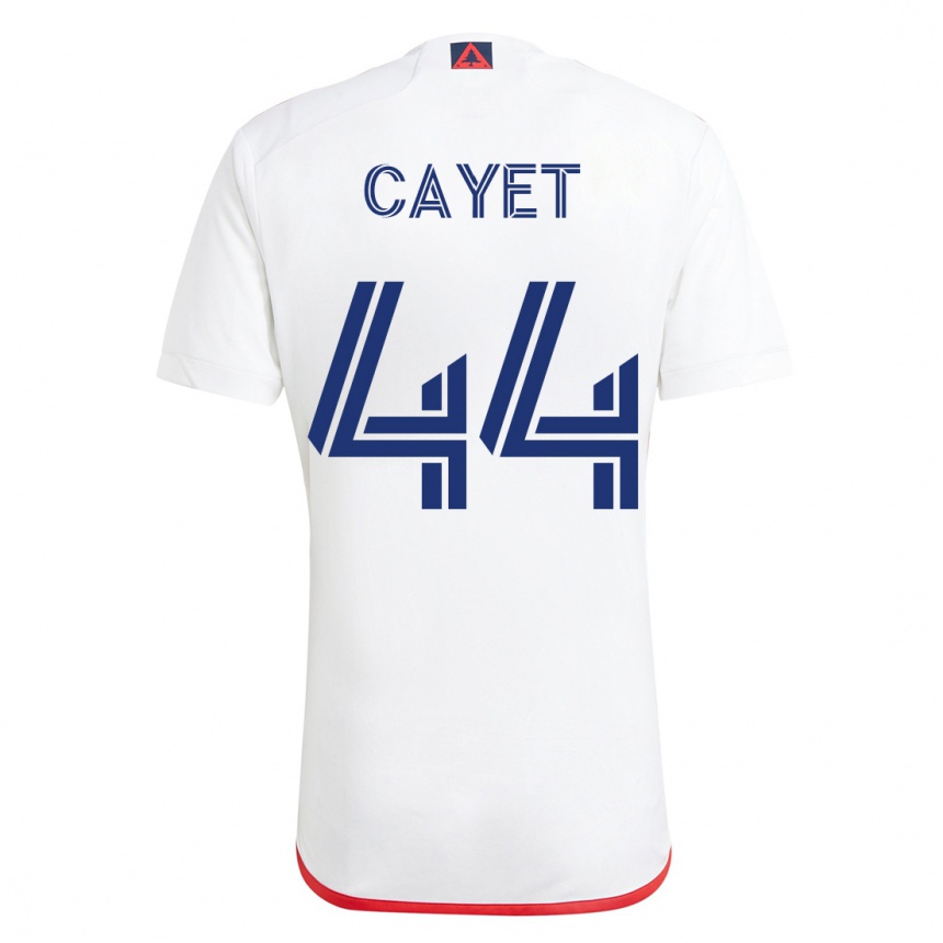 Vyrai Pierre Cayet #44 Balta Raudona Išvykos Marškinėliai 2023/24 T-Shirt