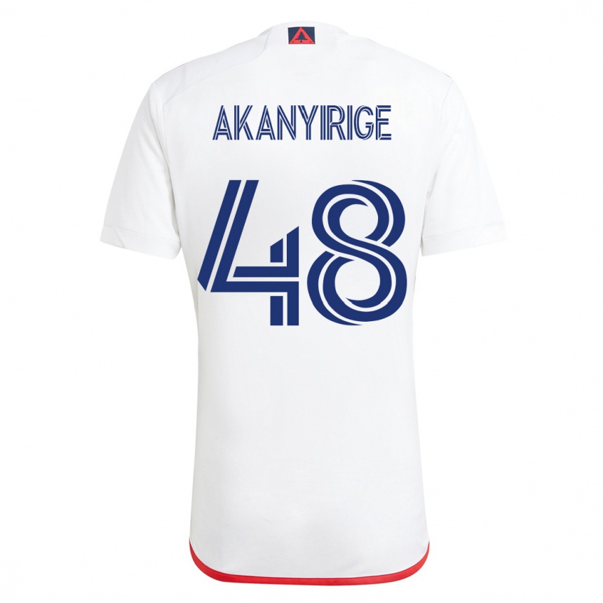Vyrai Jacob Akanyirige #48 Balta Raudona Išvykos Marškinėliai 2023/24 T-Shirt