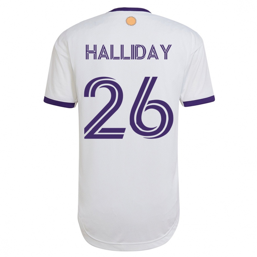 Vyrai Michael Halliday #26 Baltas Išvykos Marškinėliai 2023/24 T-Shirt