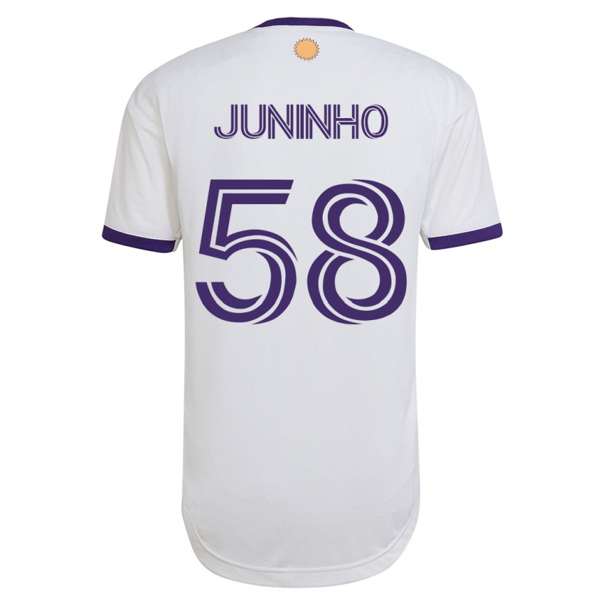 Vyrai Juninho #58 Baltas Išvykos Marškinėliai 2023/24 T-Shirt