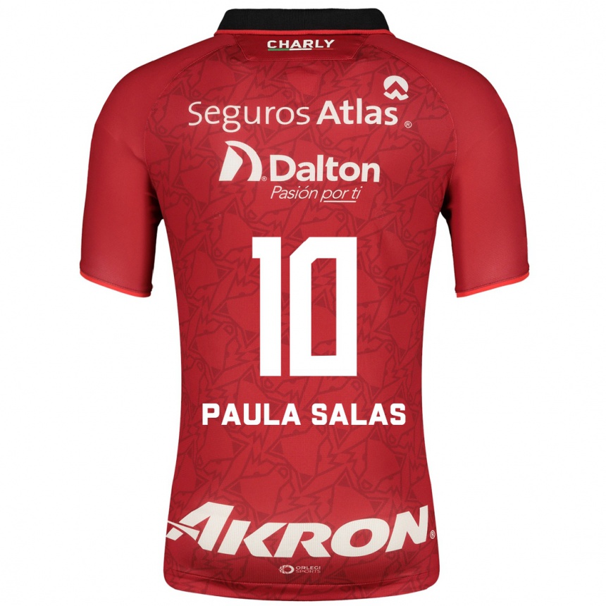 Vyrai María Paula Salas #10 Raudona Išvykos Marškinėliai 2023/24 T-Shirt