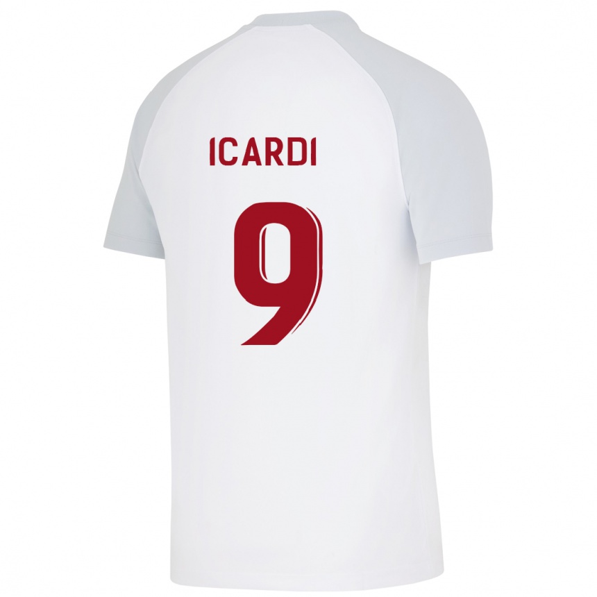 Vyrai Mauro Icardi #9 Baltas Išvykos Marškinėliai 2023/24 T-Shirt