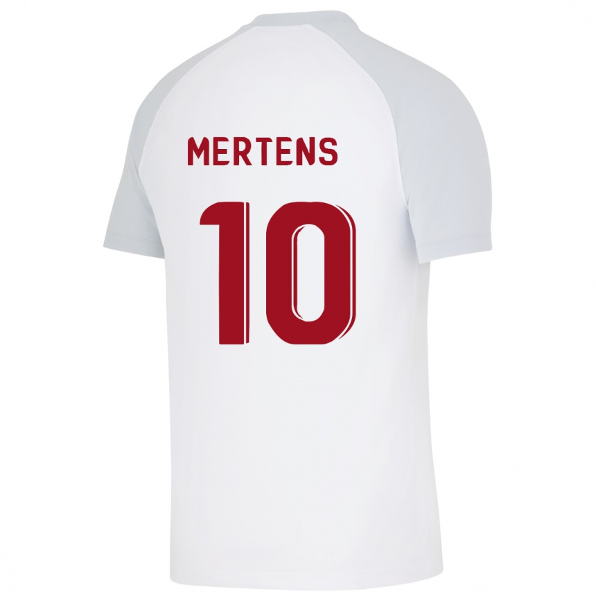 Vyrai Dries Mertens #10 Baltas Išvykos Marškinėliai 2023/24 T-Shirt