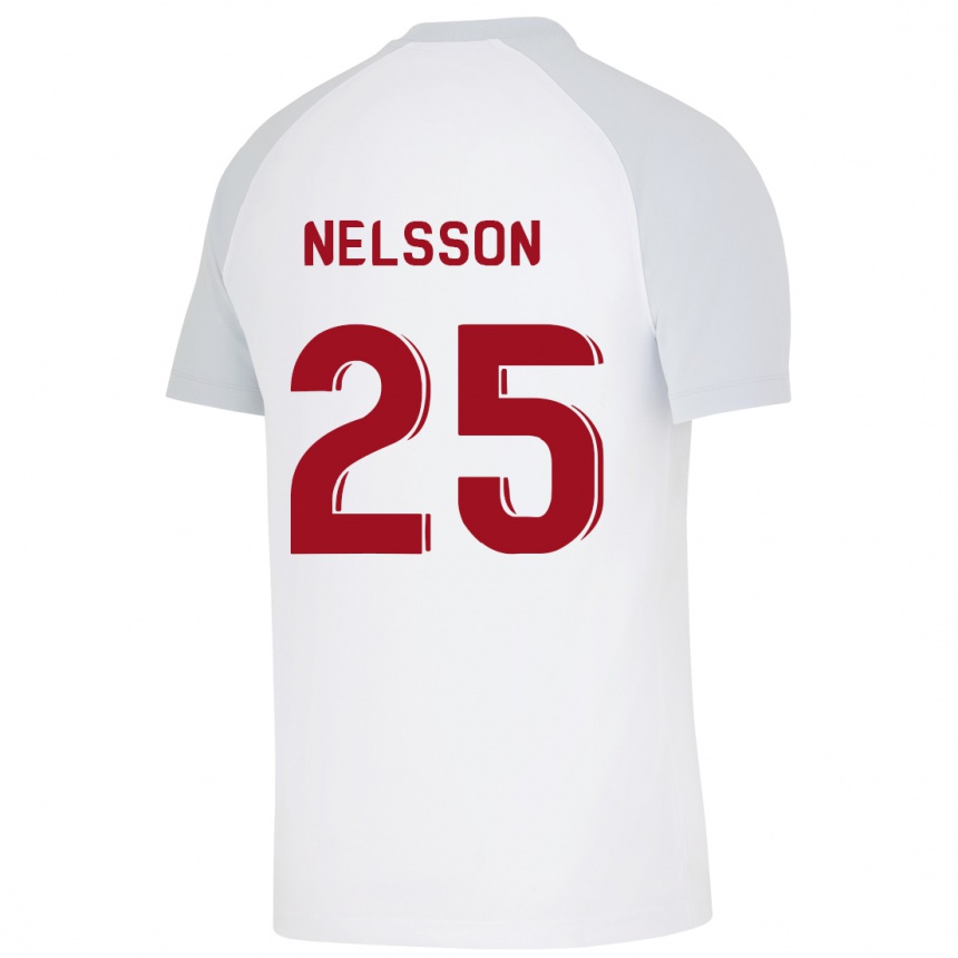 Vyrai Victor Nelsson #25 Baltas Išvykos Marškinėliai 2023/24 T-Shirt