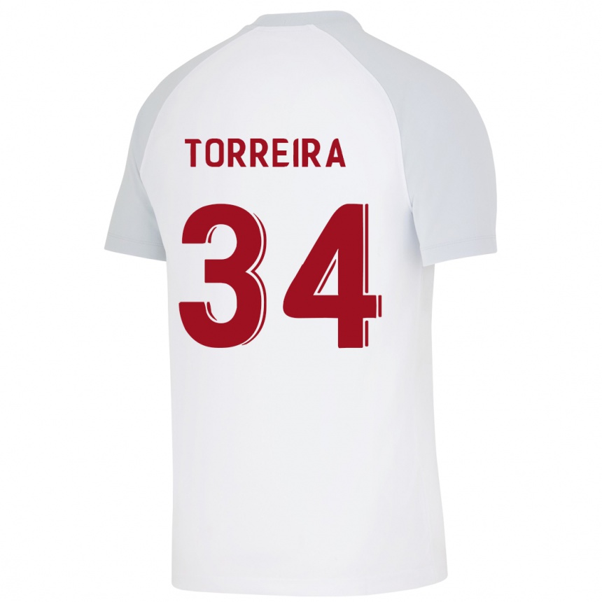 Vyrai Lucas Torreira #34 Baltas Išvykos Marškinėliai 2023/24 T-Shirt