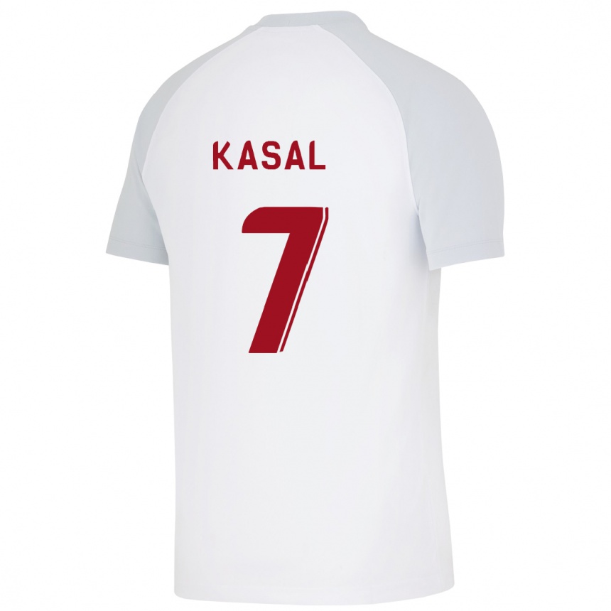 Vyrai Yasin Kasal #7 Baltas Išvykos Marškinėliai 2023/24 T-Shirt