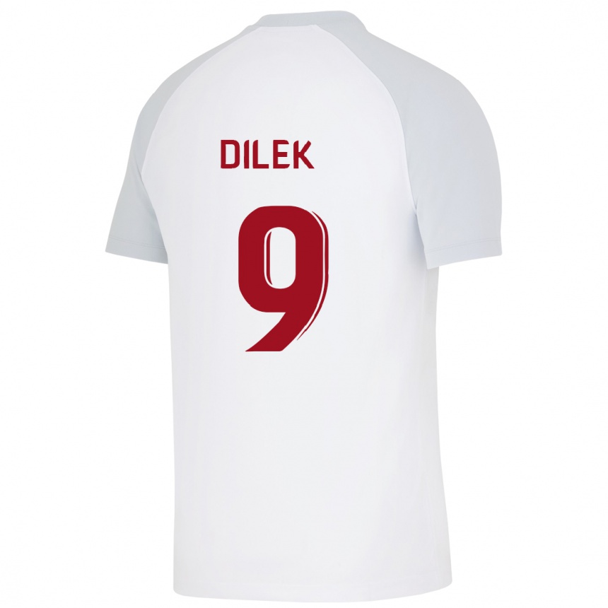 Vyrai Yalin Dilek #9 Baltas Išvykos Marškinėliai 2023/24 T-Shirt