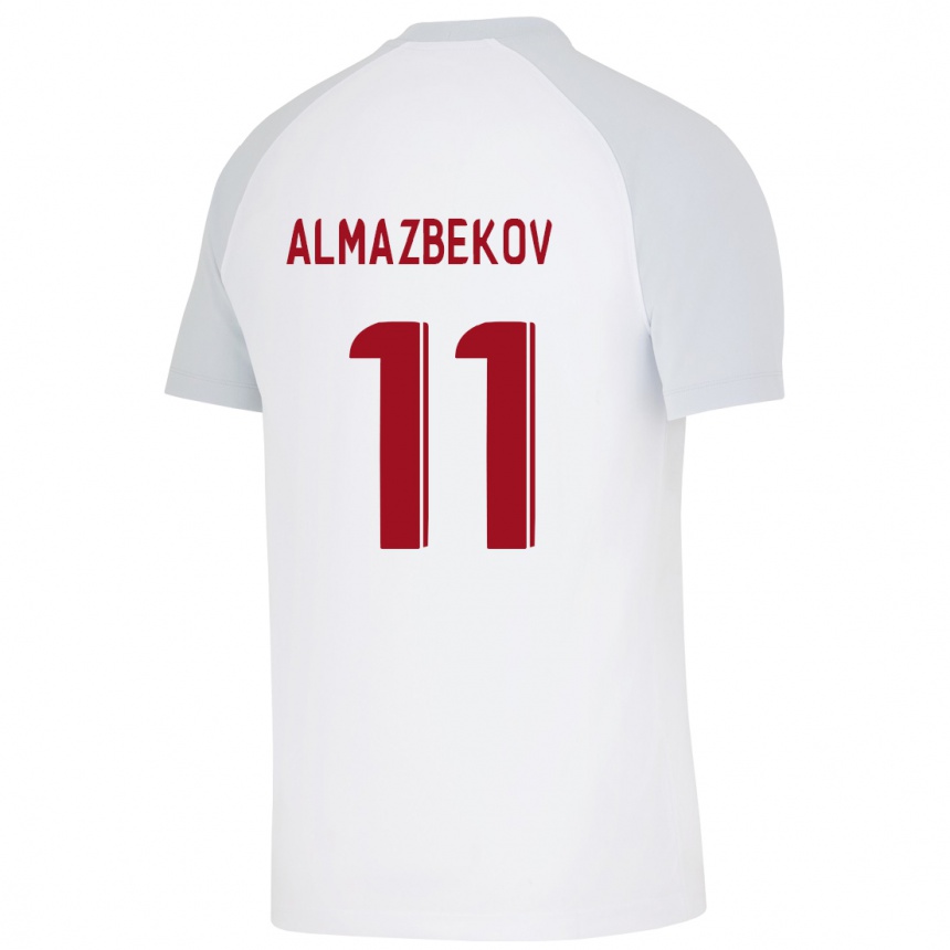 Vyrai Beknaz Almazbekov #11 Baltas Išvykos Marškinėliai 2023/24 T-Shirt