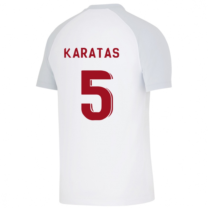 Vyrai Eda Karataş #5 Baltas Išvykos Marškinėliai 2023/24 T-Shirt