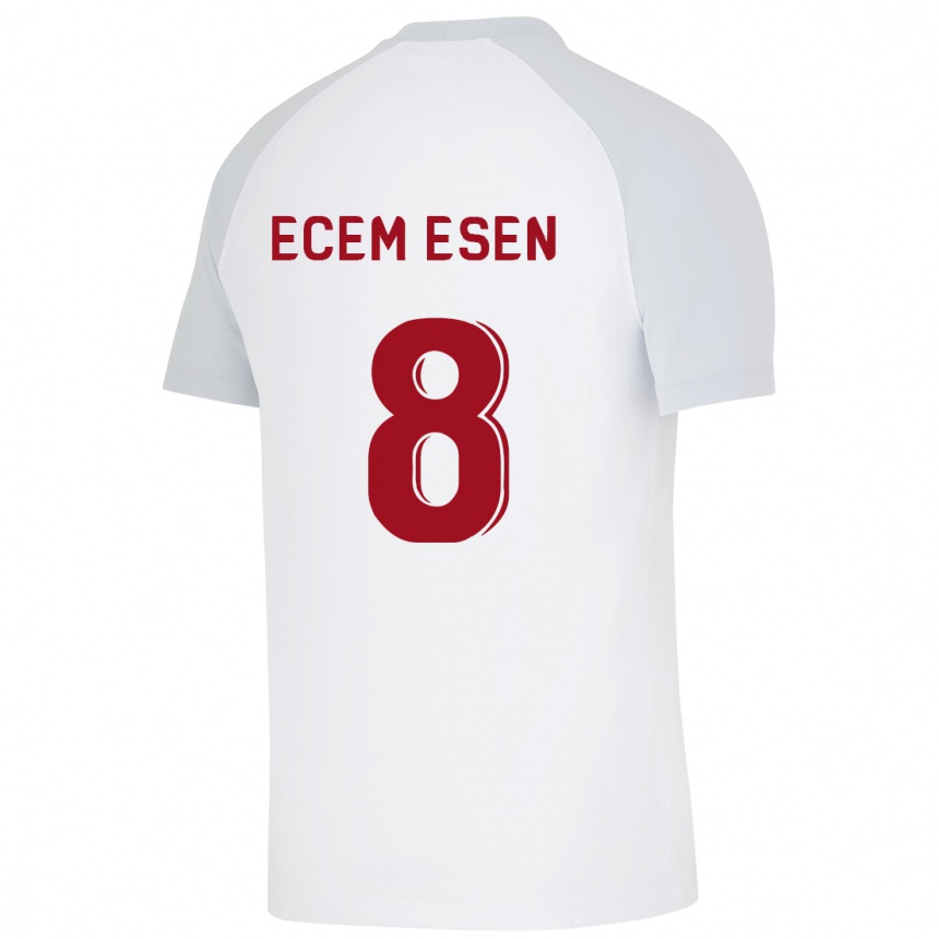 Vyrai Emine Ecem Esen #8 Baltas Išvykos Marškinėliai 2023/24 T-Shirt