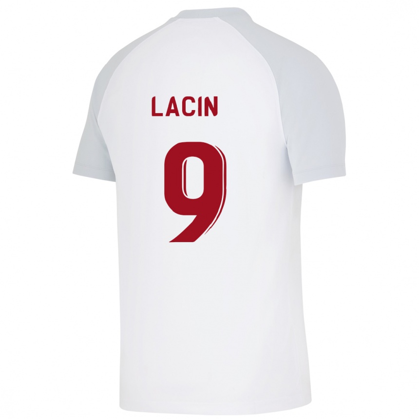 Vyrai Elanur Laçin #9 Baltas Išvykos Marškinėliai 2023/24 T-Shirt