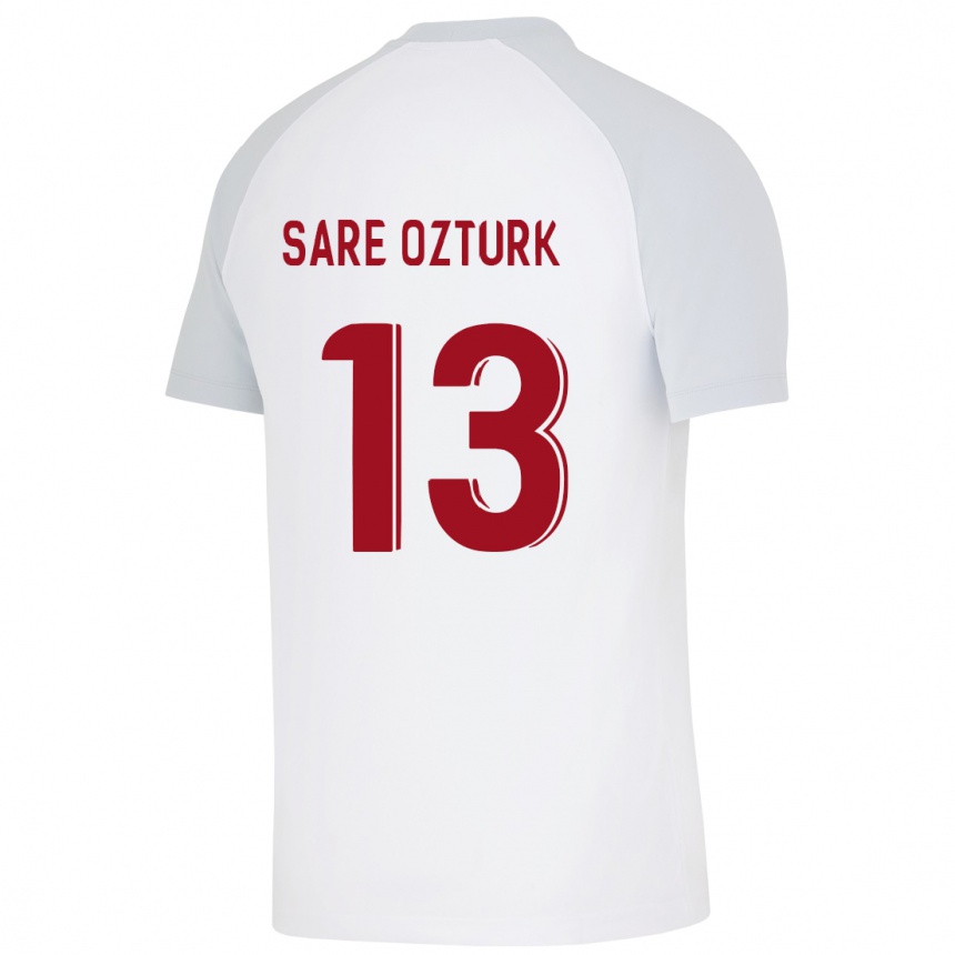 Vyrai Fatma Sare Öztürk #13 Baltas Išvykos Marškinėliai 2023/24 T-Shirt