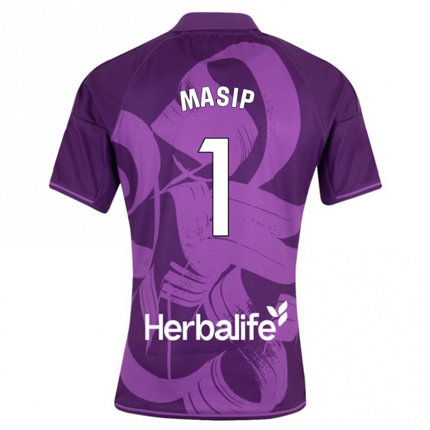 Vyrai Jordi Masip #1 Violetinė Išvykos Marškinėliai 2023/24 T-Shirt