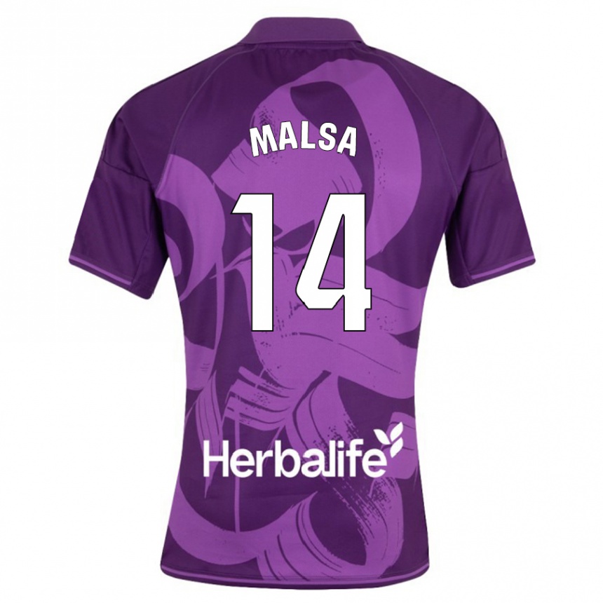 Vyrai Mickaël Malsa #14 Violetinė Išvykos Marškinėliai 2023/24 T-Shirt