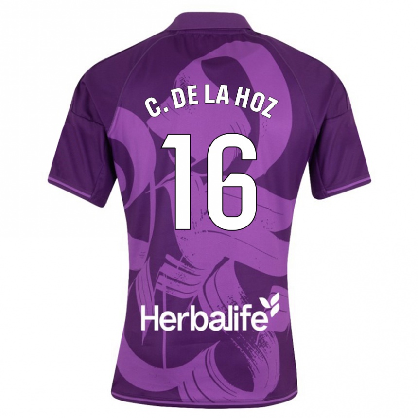 Vyrai César De La Hoz #16 Violetinė Išvykos Marškinėliai 2023/24 T-Shirt