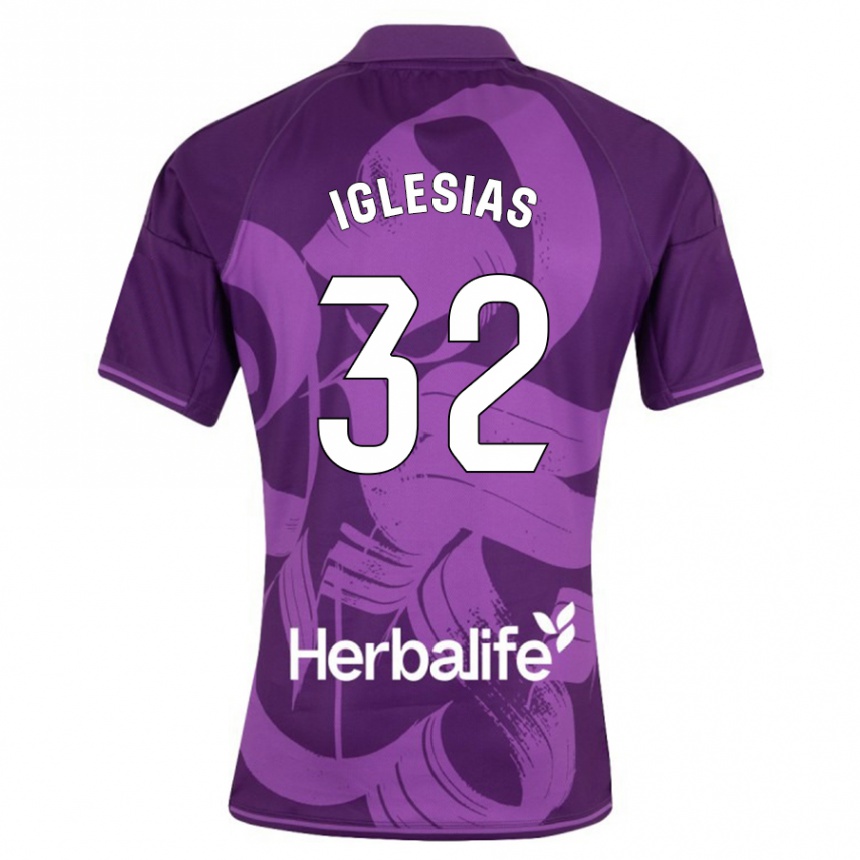 Vyrai Koke Iglesias #32 Violetinė Išvykos Marškinėliai 2023/24 T-Shirt