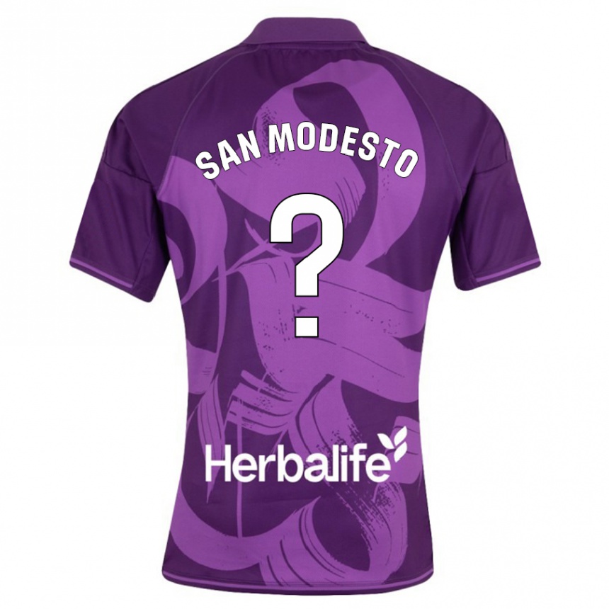 Vyrai Hugo San Modesto #0 Violetinė Išvykos Marškinėliai 2023/24 T-Shirt