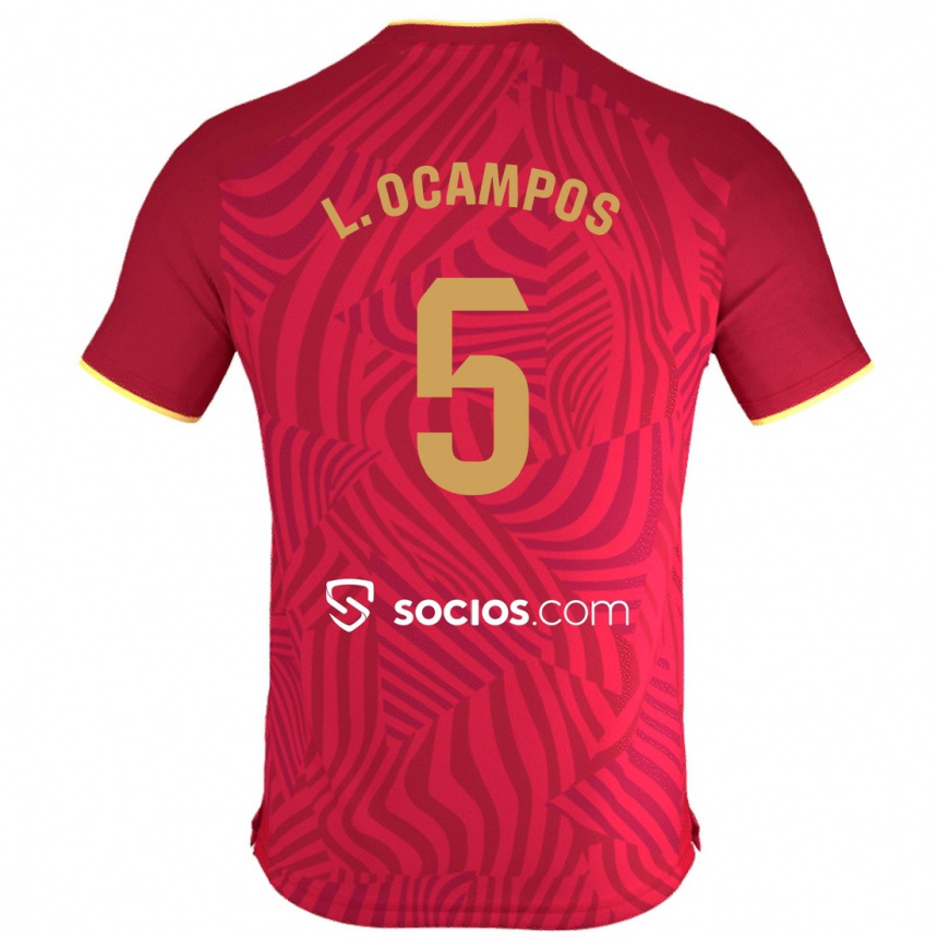 Vyrai Lucas Ocampos #5 Raudona Išvykos Marškinėliai 2023/24 T-Shirt