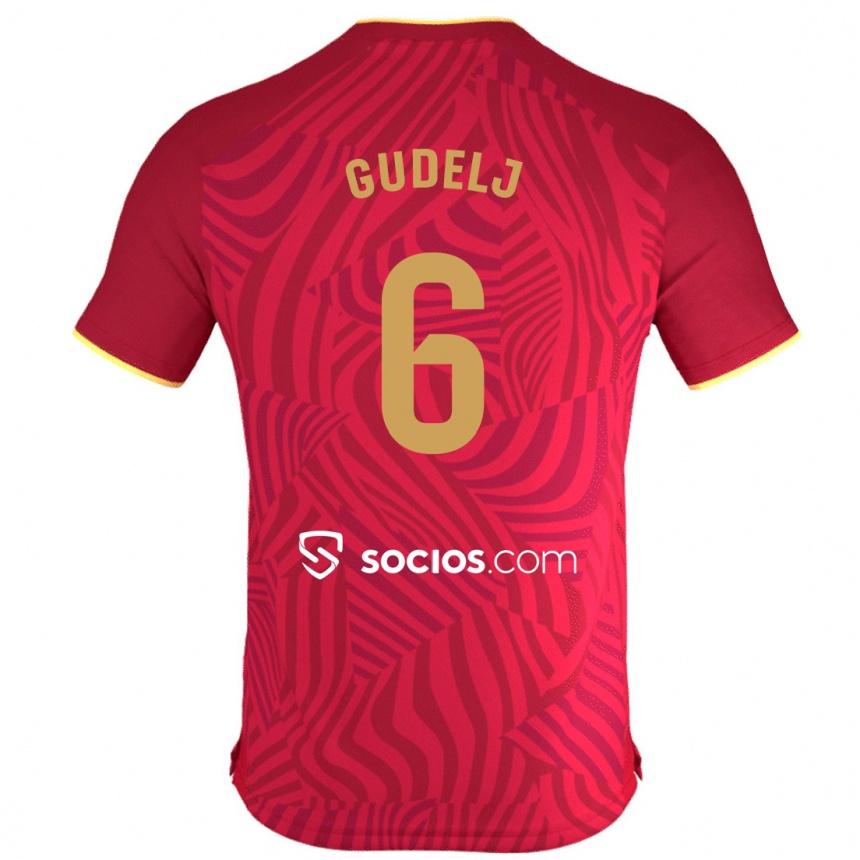 Vyrai Nemanja Gudelj #6 Raudona Išvykos Marškinėliai 2023/24 T-Shirt