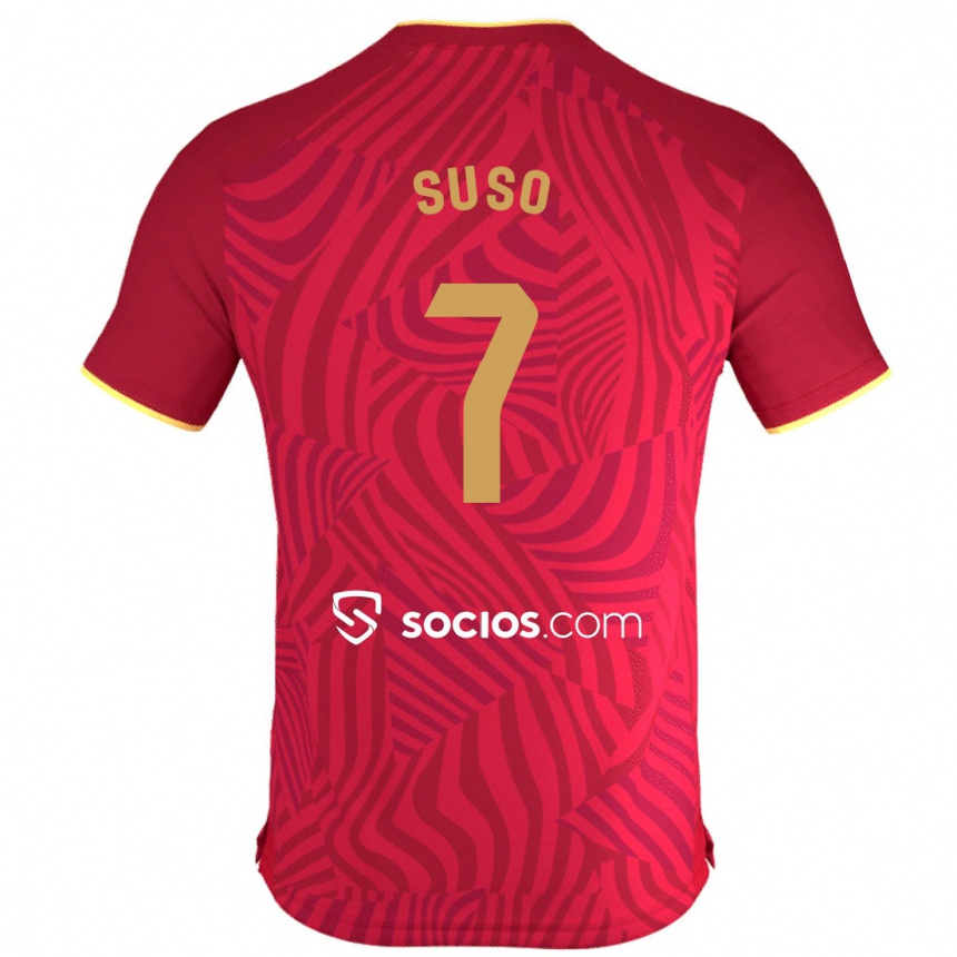 Vyrai Suso #7 Raudona Išvykos Marškinėliai 2023/24 T-Shirt