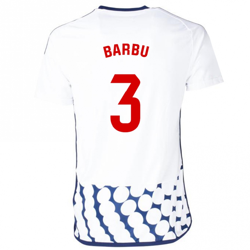 Vyrai Álex Barbu #3 Baltas Išvykos Marškinėliai 2023/24 T-Shirt