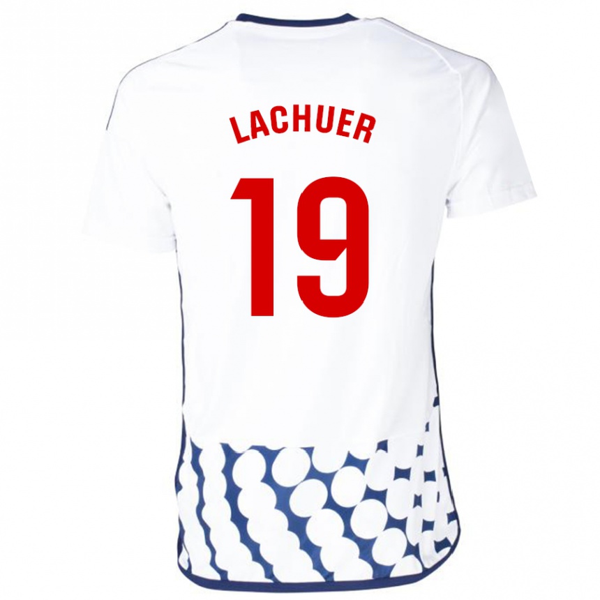 Vyrai Mathis Lachuer #19 Baltas Išvykos Marškinėliai 2023/24 T-Shirt