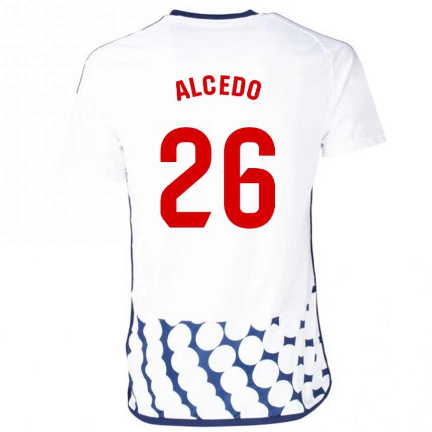 Vyrai Juan María Alcedo #26 Baltas Išvykos Marškinėliai 2023/24 T-Shirt