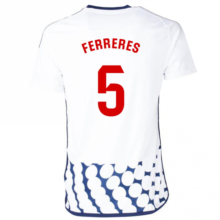 Vyrai Manolo Ferreres #5 Baltas Išvykos Marškinėliai 2023/24 T-Shirt