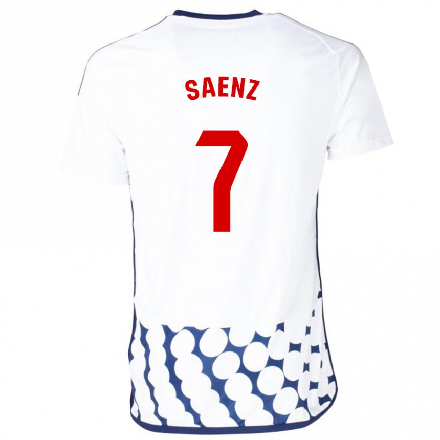 Vyrai Raúl Sáenz #7 Baltas Išvykos Marškinėliai 2023/24 T-Shirt