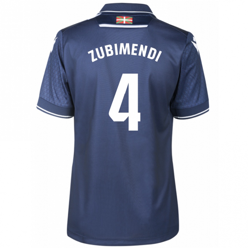 Vyrai Martín Zubimendi #4 Karinis Jūrų Laivynas Išvykos Marškinėliai 2023/24 T-Shirt