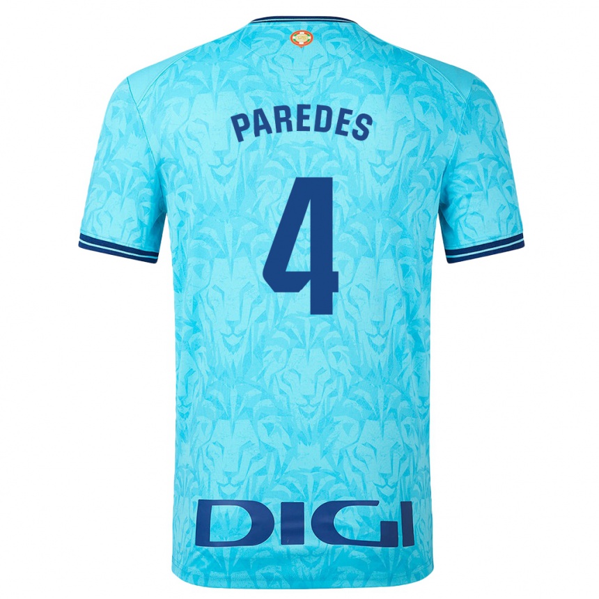 Vyrai Aitor Paredes #4 Dangaus Mėlynumo Išvykos Marškinėliai 2023/24 T-Shirt