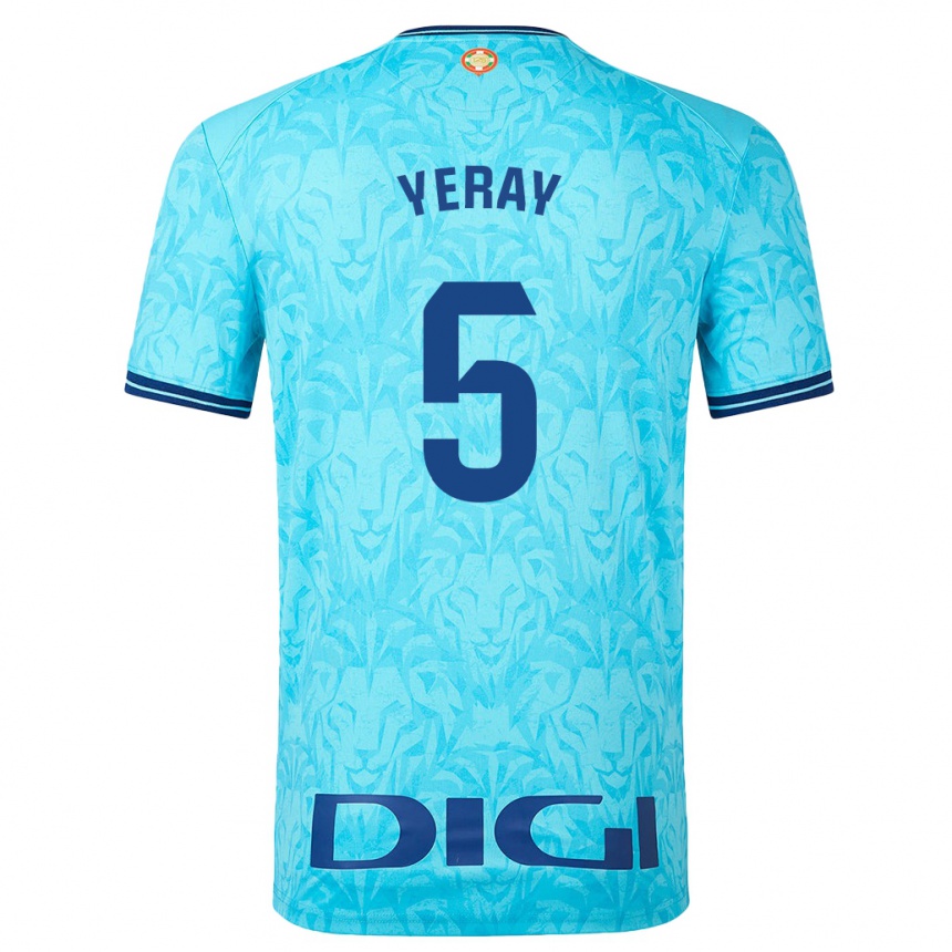 Vyrai Yeray Álvarez #5 Dangaus Mėlynumo Išvykos Marškinėliai 2023/24 T-Shirt